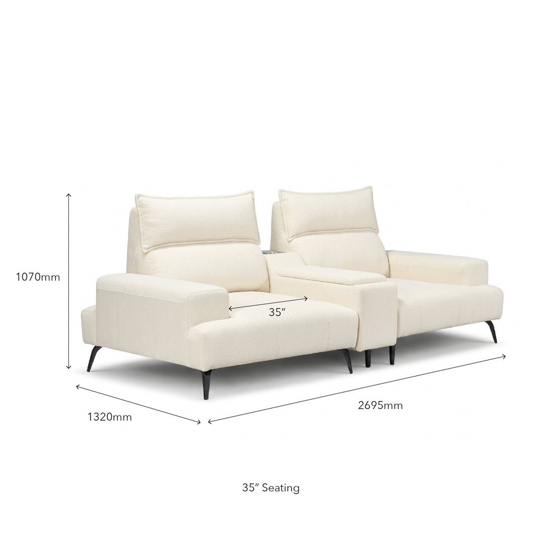 DEROIT 2 Seater Sofa with Console Table