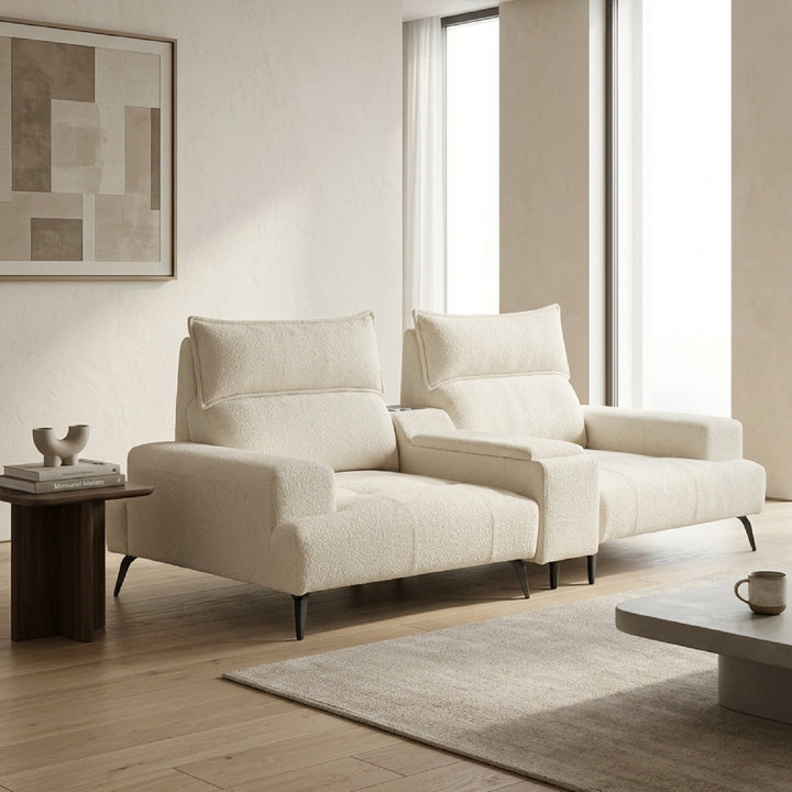 DEROIT 2 Seater Sofa with Console Table