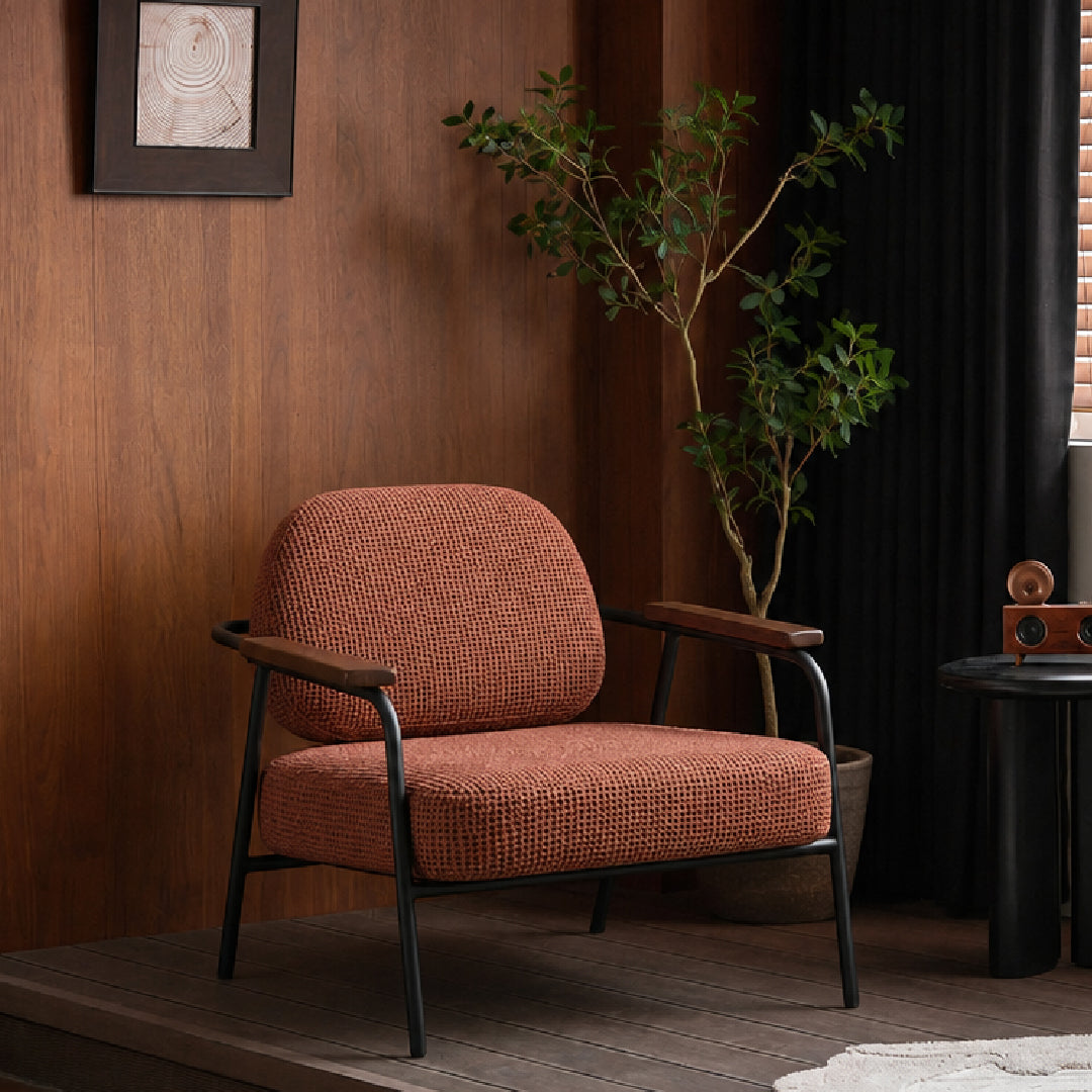 DEROIT Lounge Chair Red Terracotta