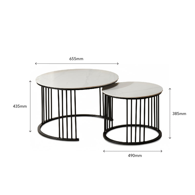 DILLEY Ceramic Coffee Table Set Black