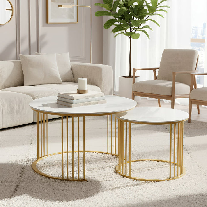 DILLEY Ceramic Coffee Table Set Gold
