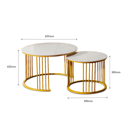 DILLEY Ceramic Coffee Table Set Gold