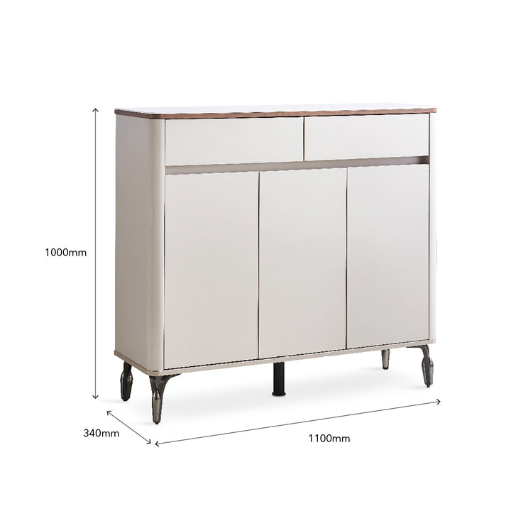 DIVA Tempered Glass 3 Door Shoe Cabinet