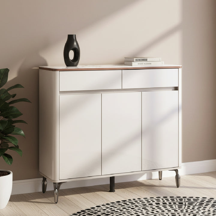 DIVA Tempered Glass 3 Door Shoe Cabinet