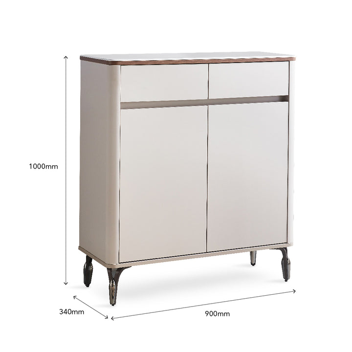 DIVA Tempered Glass 2 Door Shoe Cabinet