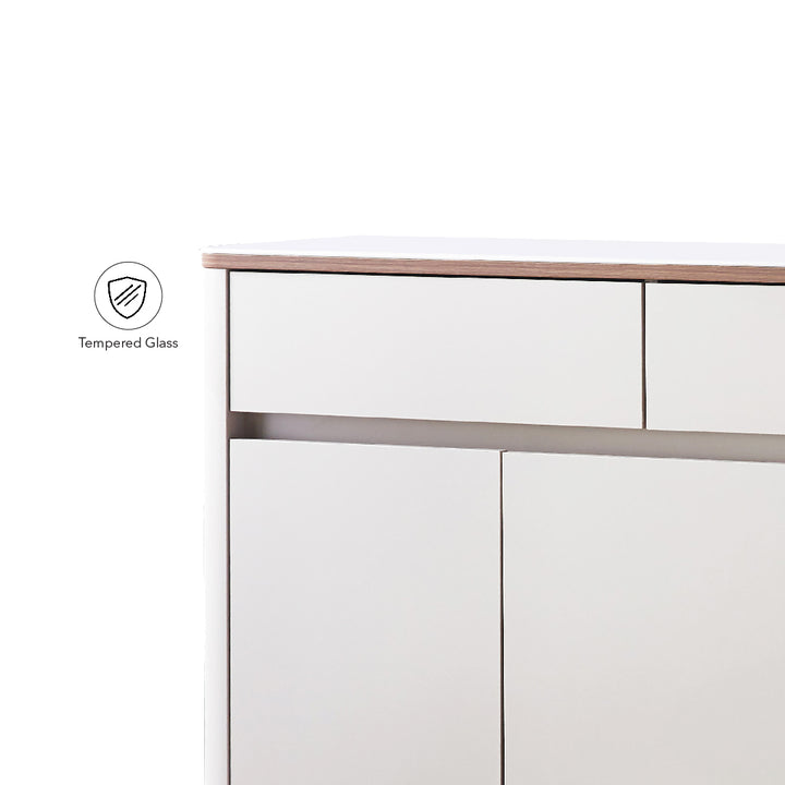 DIVA Tempered Glass 3 Door Shoe Cabinet