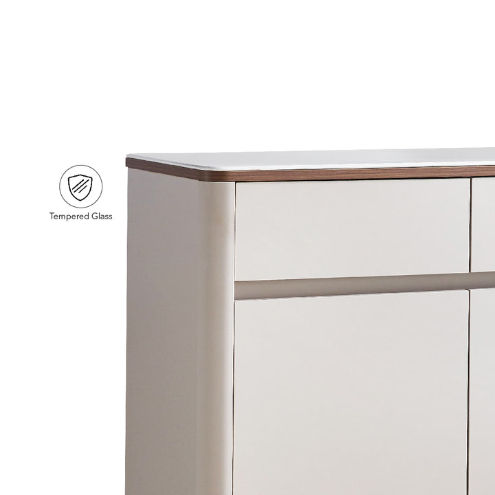 DIVA Tempered Glass 2 Door Shoe Cabinet