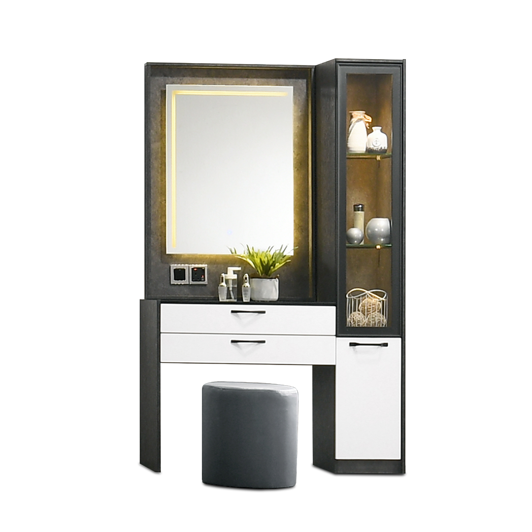NORWICH Touch Screen LED Dresser with Stool