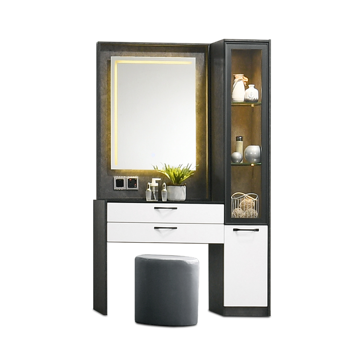 NORWICH Touch Screen LED Dresser with Stool
