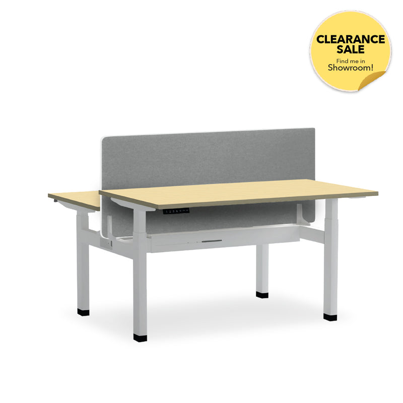 DUALFLEX Height Adjustable Workstation Desk with Panel