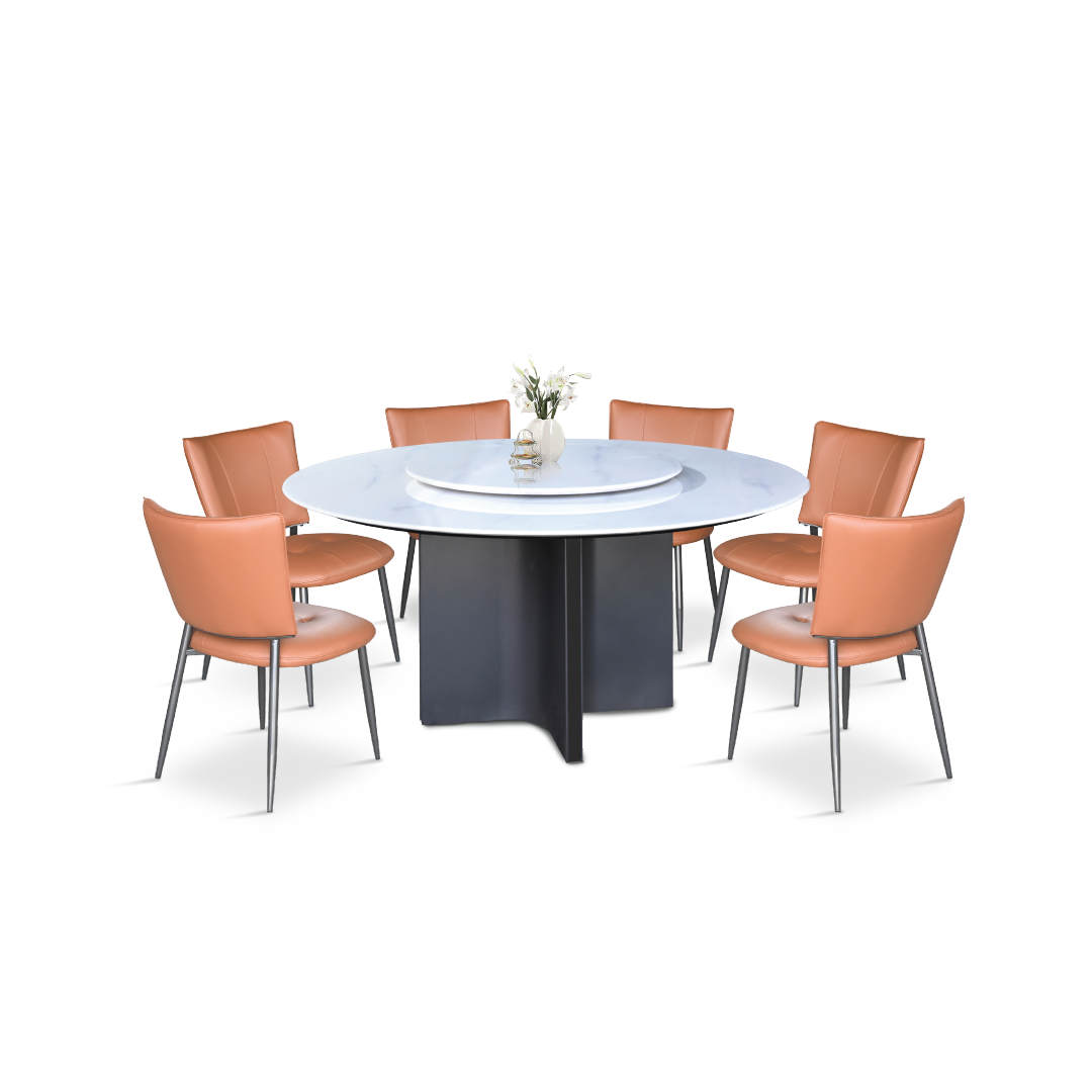 EIRIAN II Crystal Marble Dining Set