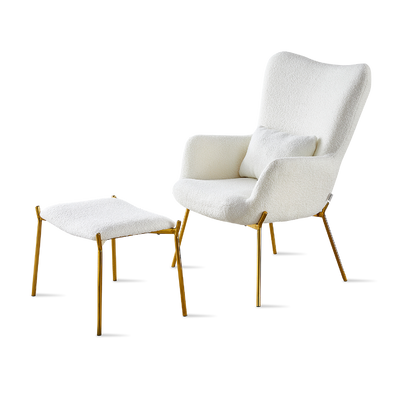 ERINA Lounge Chair with Ottoman White