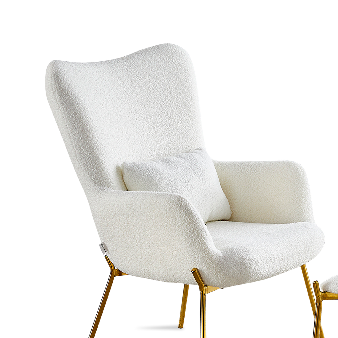 ERINA Lounge Chair with Ottoman White