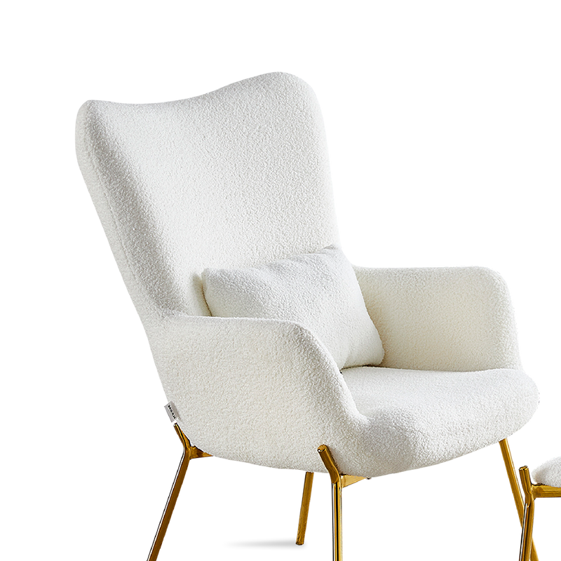 ERINA Lounge Chair with Ottoman White