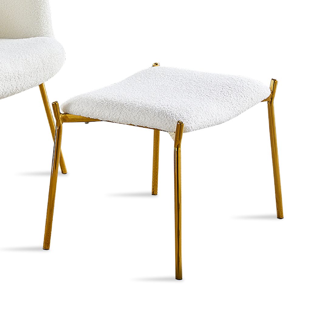 ERINA Lounge Chair with Ottoman White