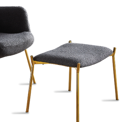 ERINA Lounge Chair with Ottoman Dark Grey