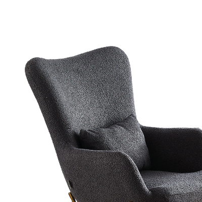 ERINA Lounge Chair with Ottoman Dark Grey