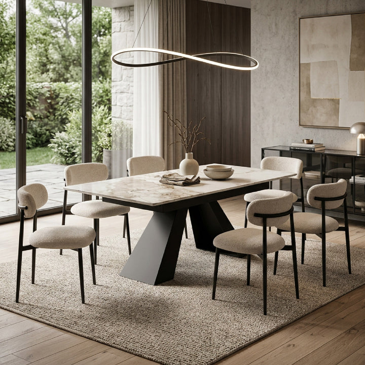 ETHAN Extendable Dining Set Beige