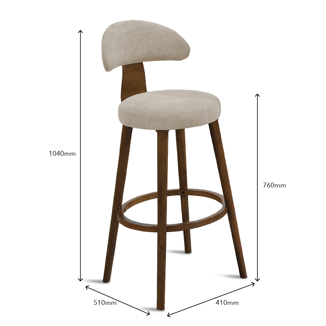 EVERLEY Bar Chair Brown