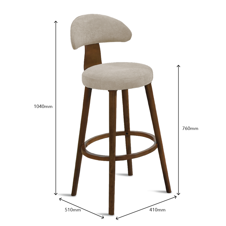 EVERLEY Bar Chair Brown