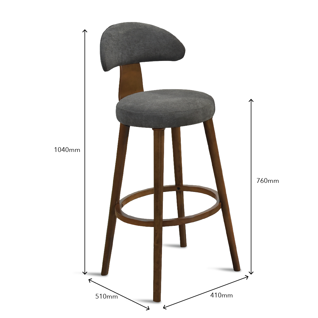 EVERLEY Bar Chair Grey