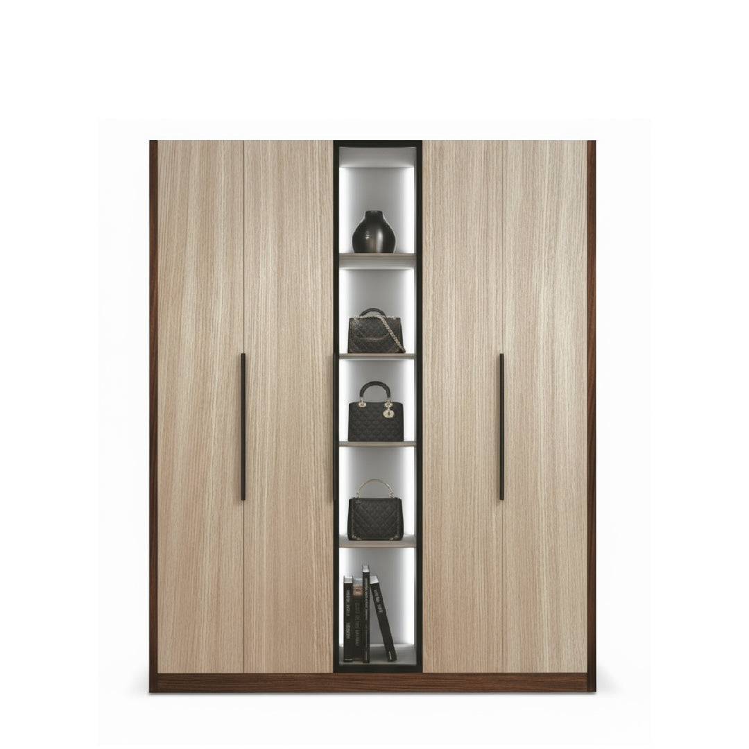 EDOX 4 Door with Middle Glass Panel Wardrobe