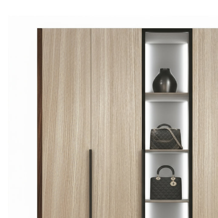 EDOX 4 Door with Middle Glass Panel Wardrobe