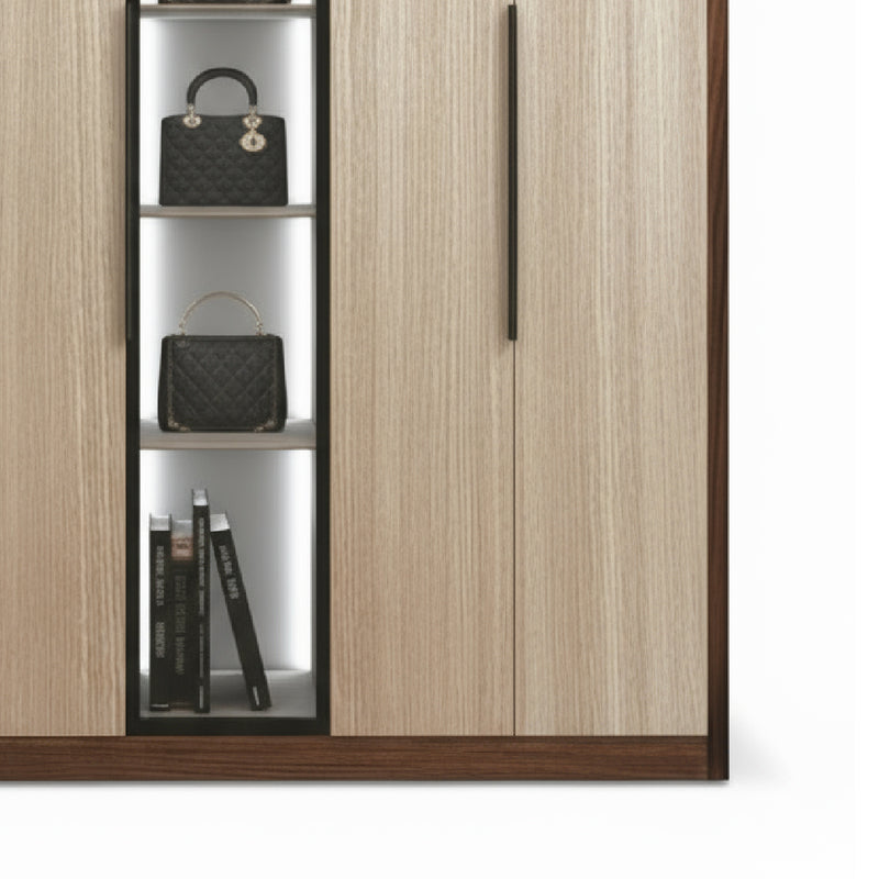 EDOX 4 Door with Middle Glass Panel Wardrobe