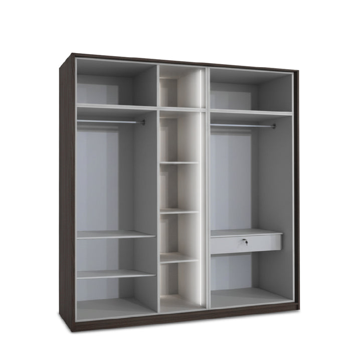 EDOX 4 Door with Middle Glass Panel Wardrobe