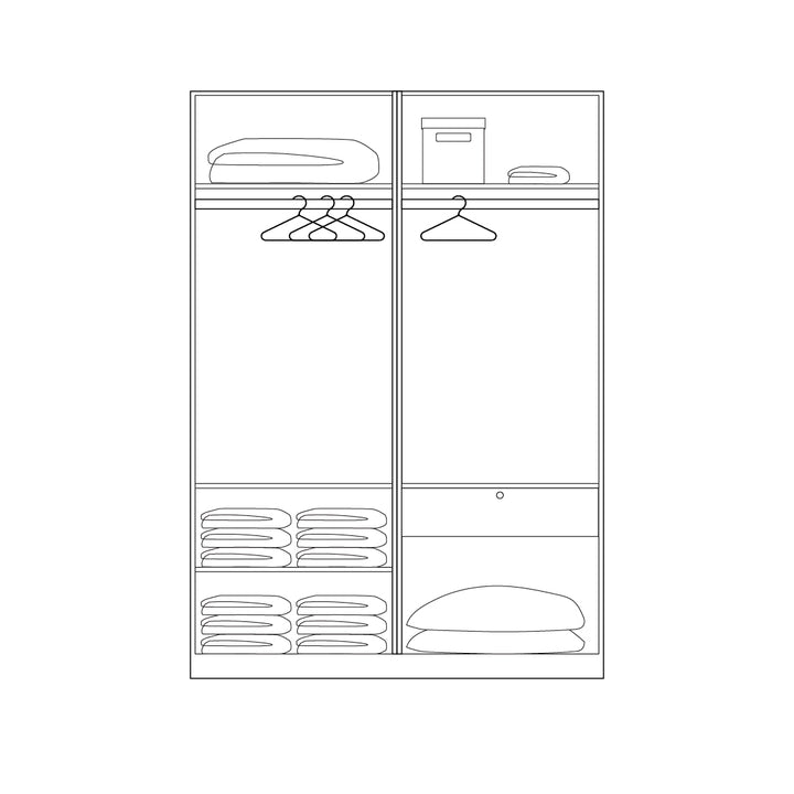 EDOX Dark Teak Wood 4 Door Wardrobe