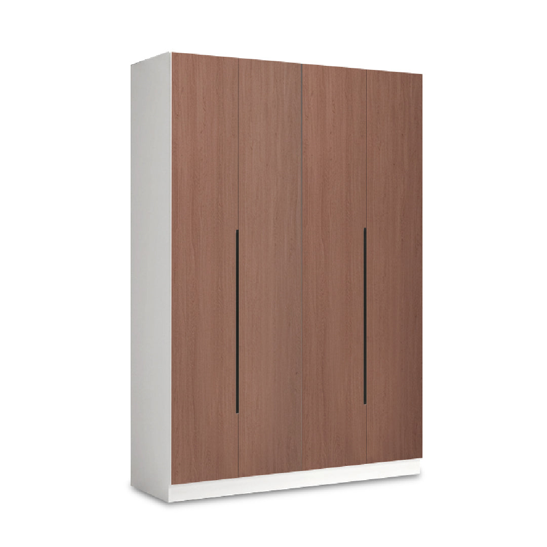 EDOX Dark Teak Wood 4 Door Wardrobe