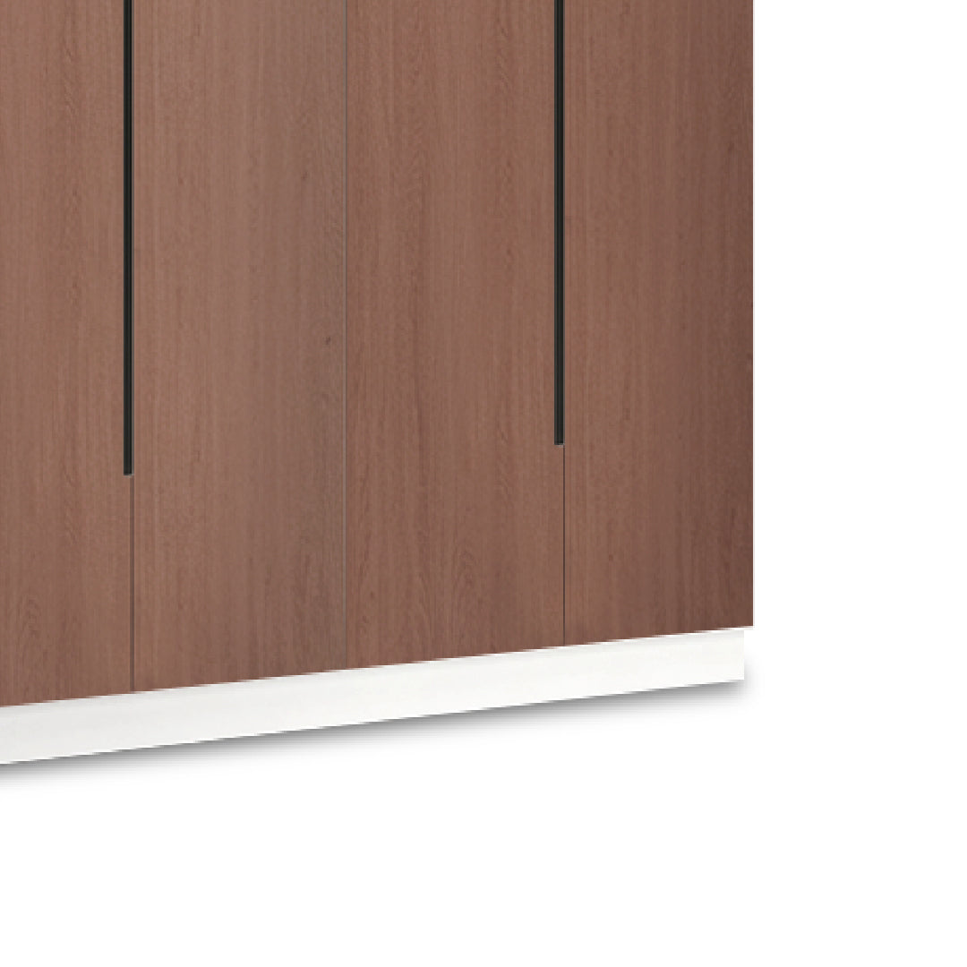 EDOX Dark Teak Wood 4 Door Wardrobe