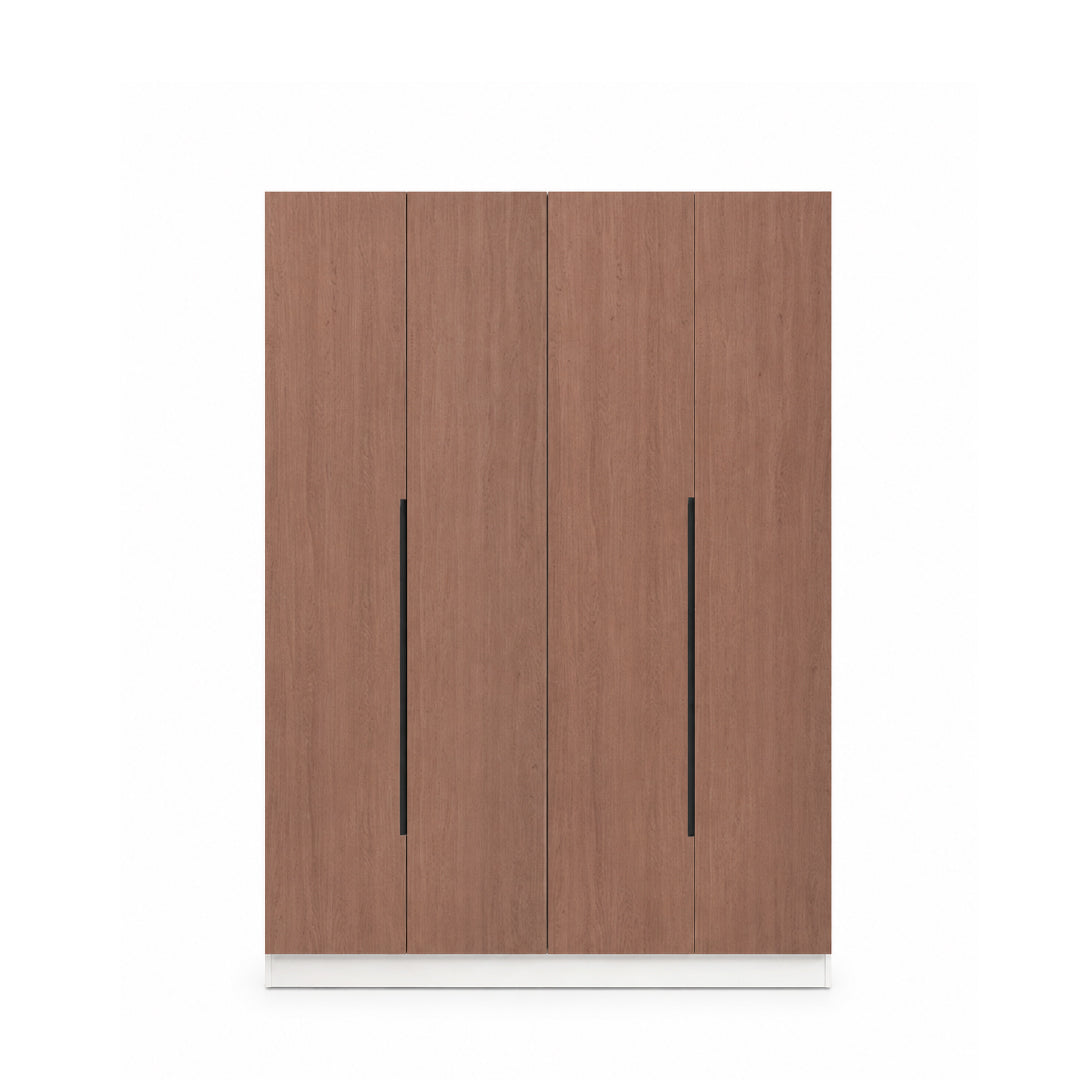 EDOX II Dark Teak Wood 4 Door Wardrobe