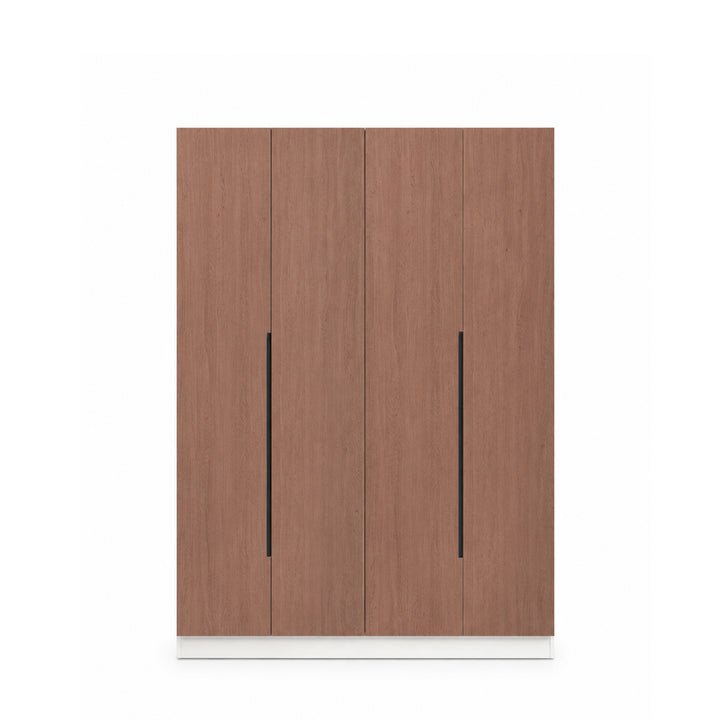 EDOX II Dark Teak Wood 4 Door Wardrobe