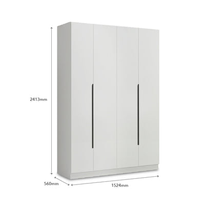 EDOX White High Gloss 4 Door Wardrobe