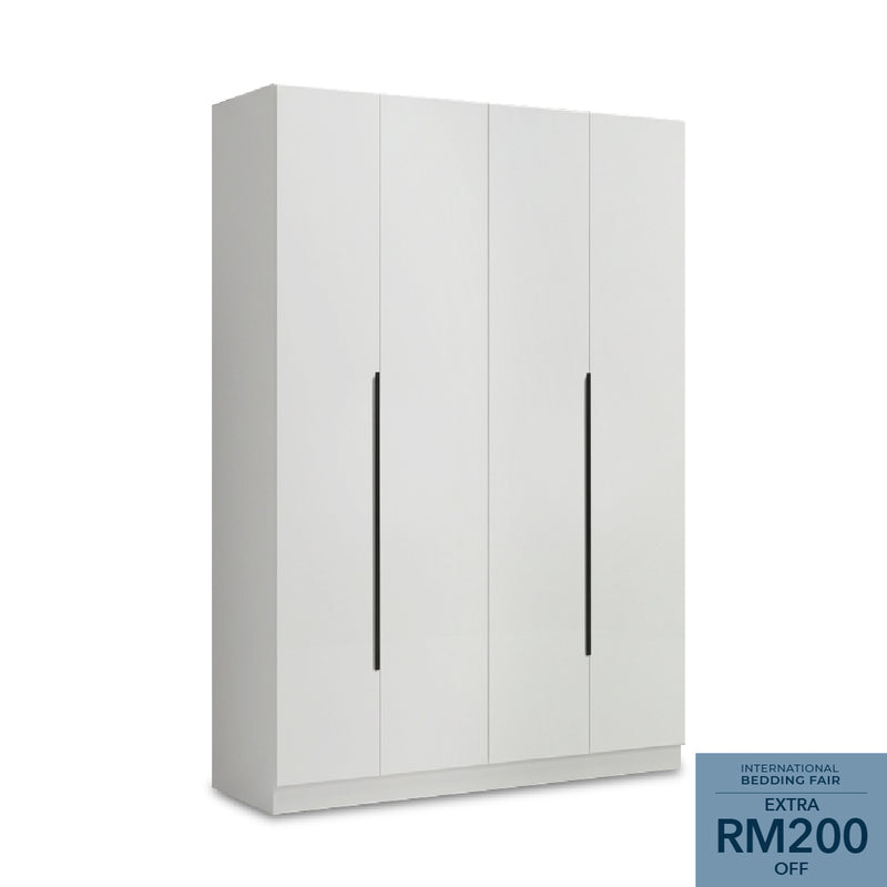 EDOX White High Gloss 4 Door Wardrobe