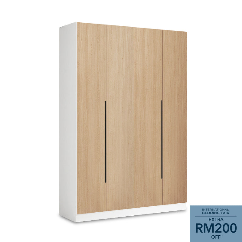 EDOX Teak Wood 4 Door Wardrobe