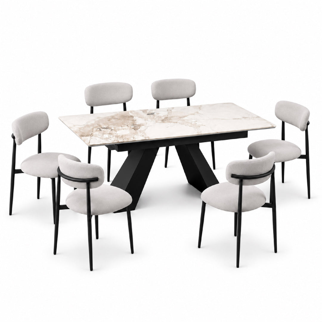 ETHAN Extendable Dining Set Grey