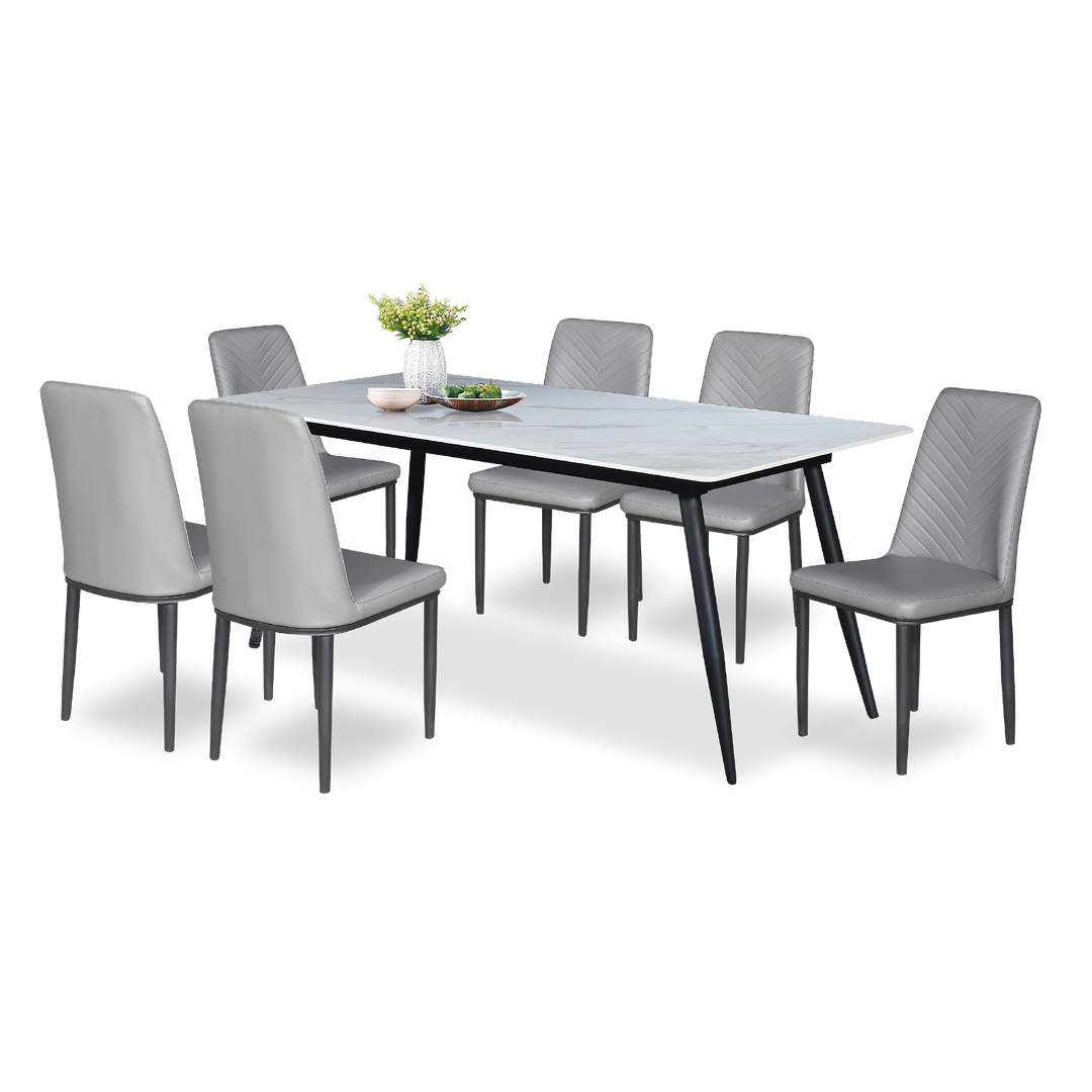 FIANNO II White Ceramic Dining Set