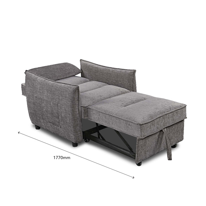 FIORI 1 Seater Sofa Bed Dark Grey