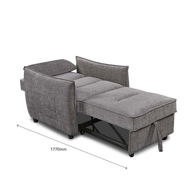 FIORI 1 Seater Sofa Bed Dark Grey