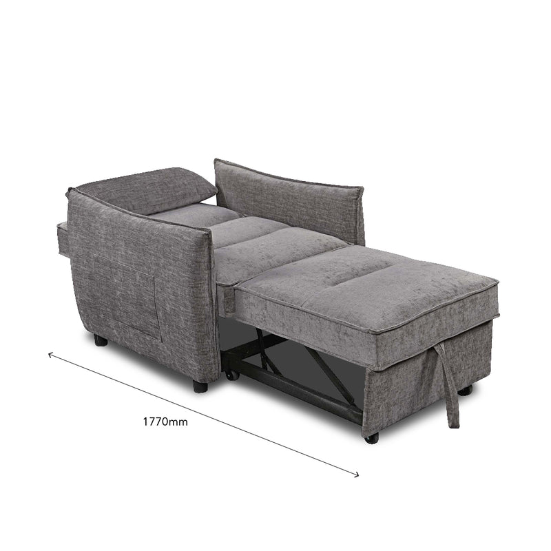 FIORI 1 Seater Sofa Bed Dark Grey