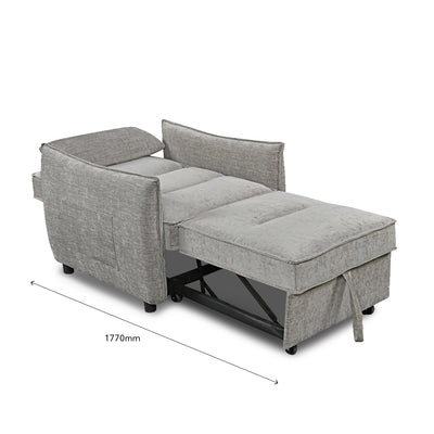 FIORI 1 Seater Sofa Bed Light Grey