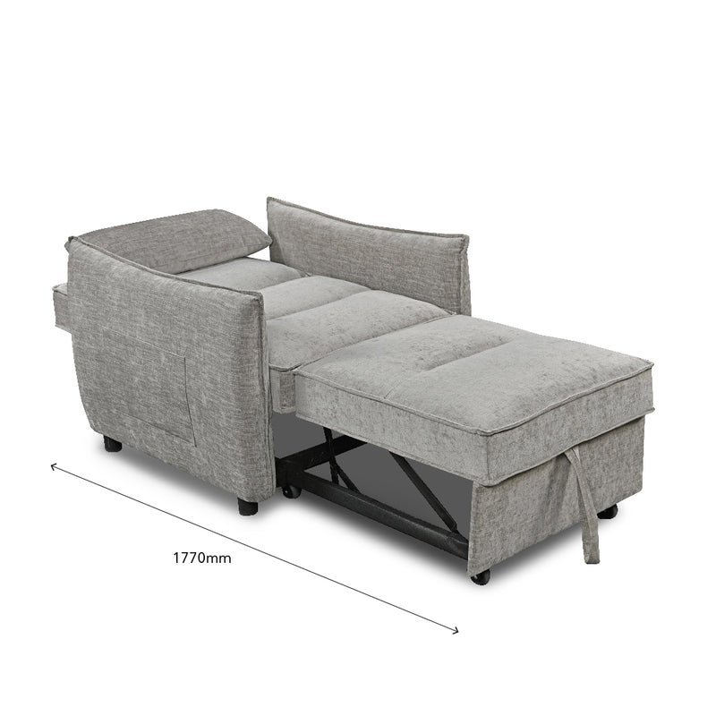 FIORI 1 Seater Sofa Bed Light Grey