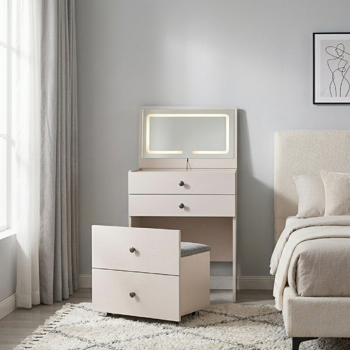 FREYA LED Dressing Table with Drawer Chair