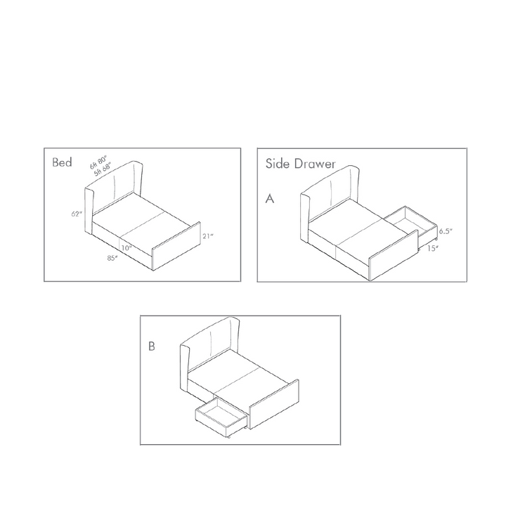 STANDISH Bed with Side Drawer