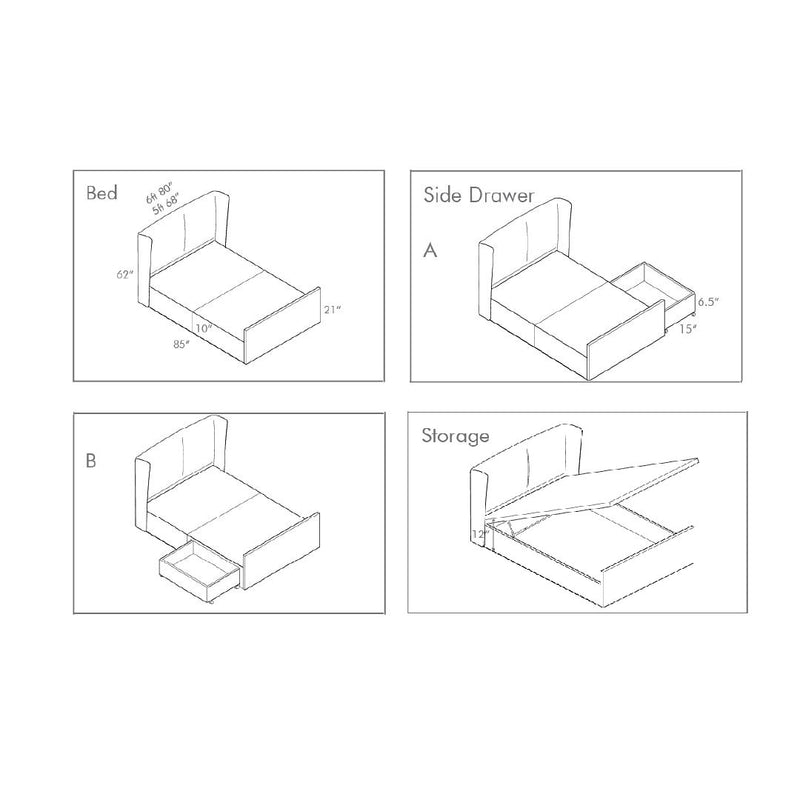 LOUISVILLE Storage Bed