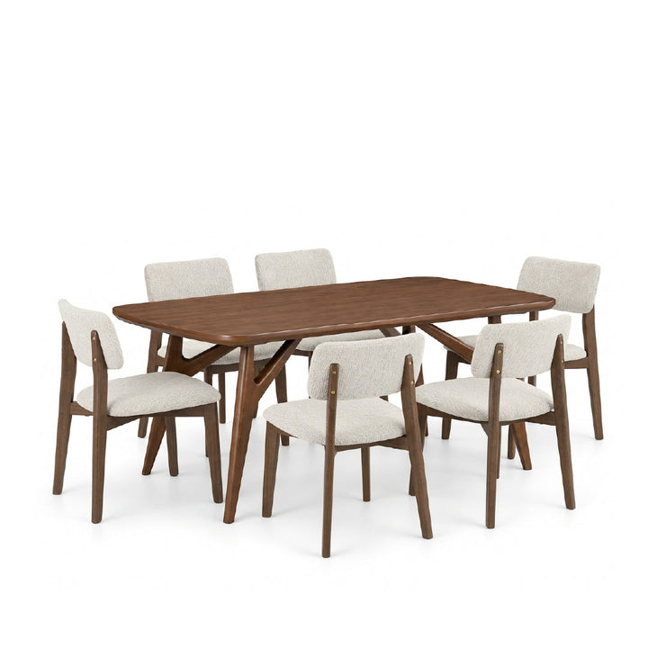 FINNLEY Wood Dining Set Light Beige
