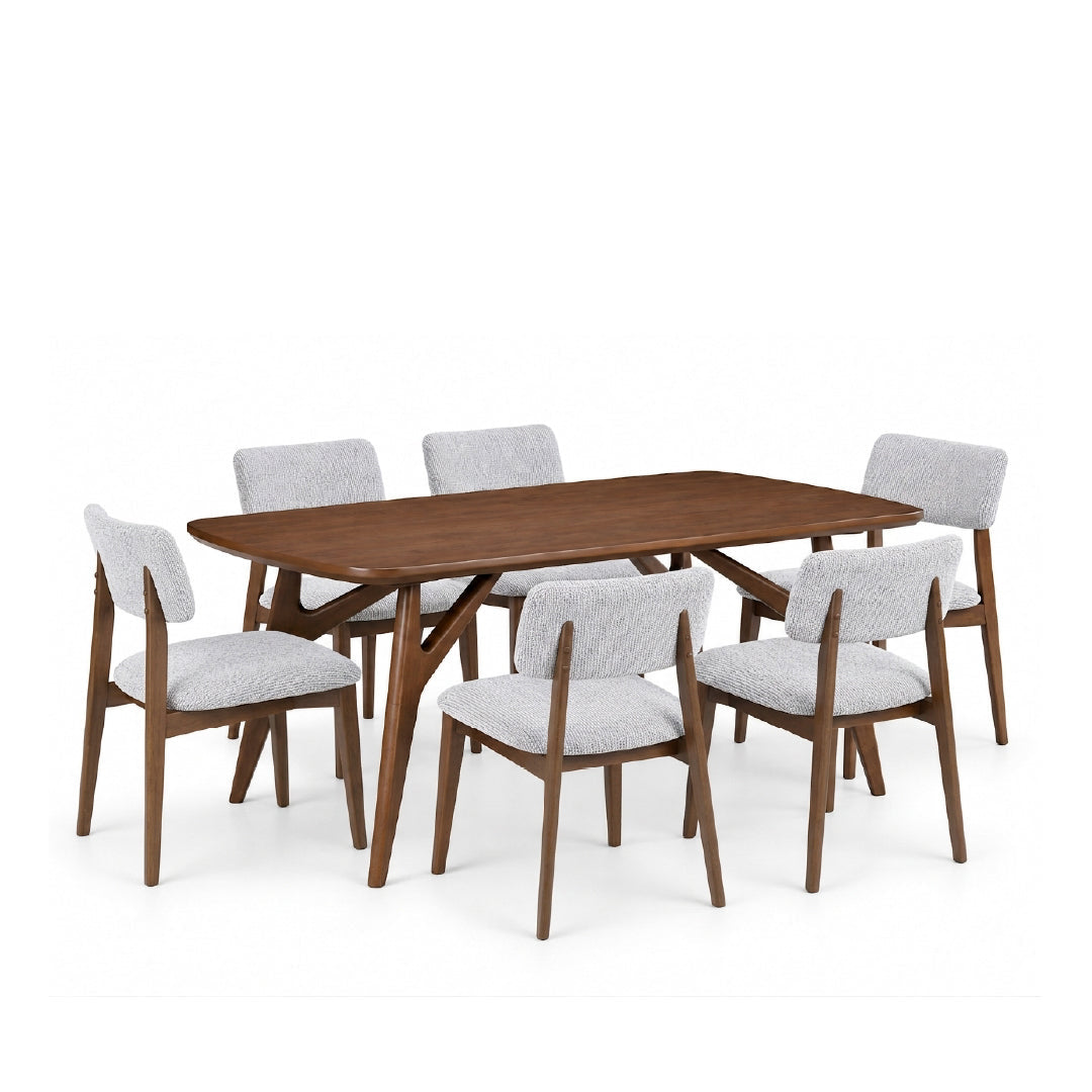 FINNLEY Wood Dining Set Light Grey