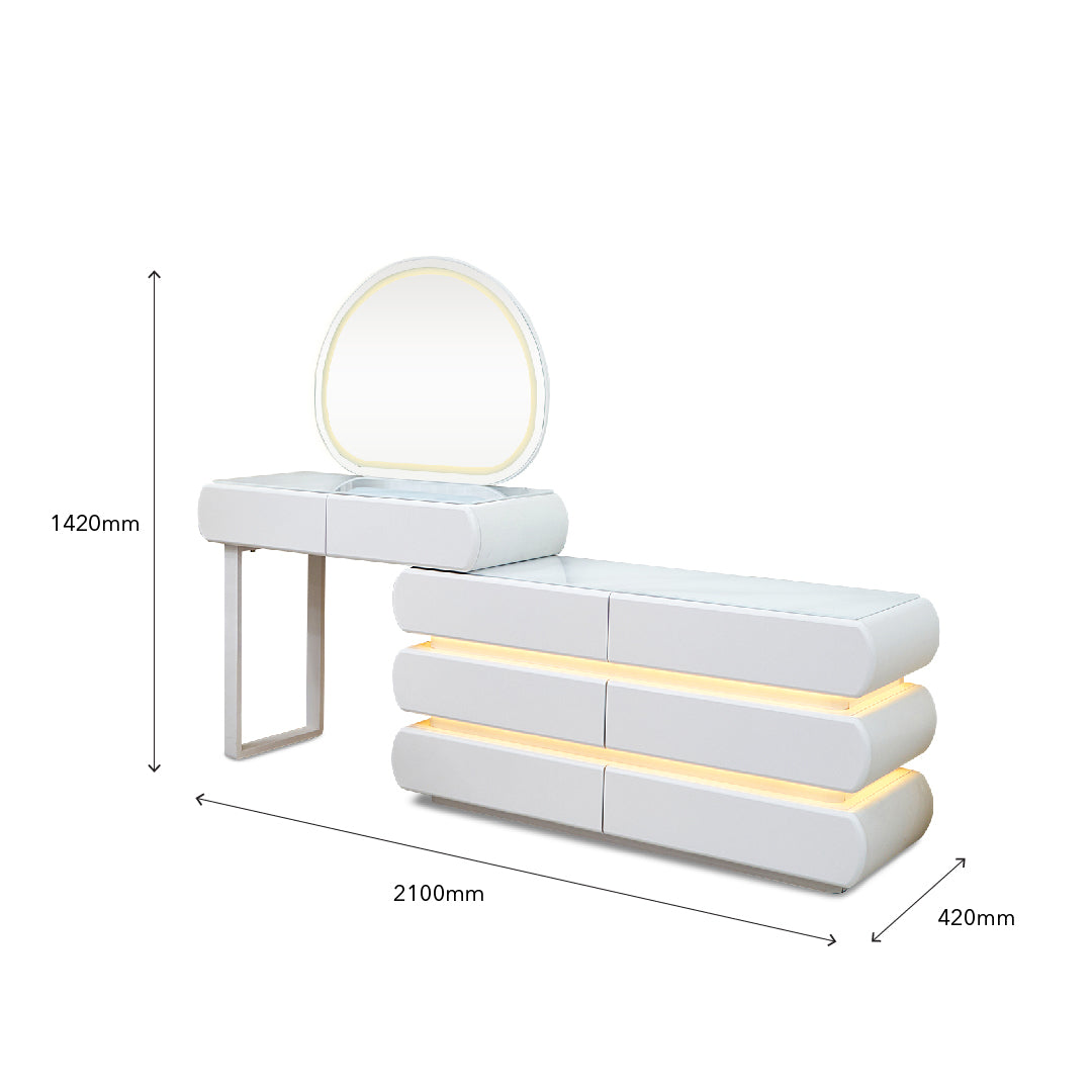 FONDI LED Dressing Table with Chair